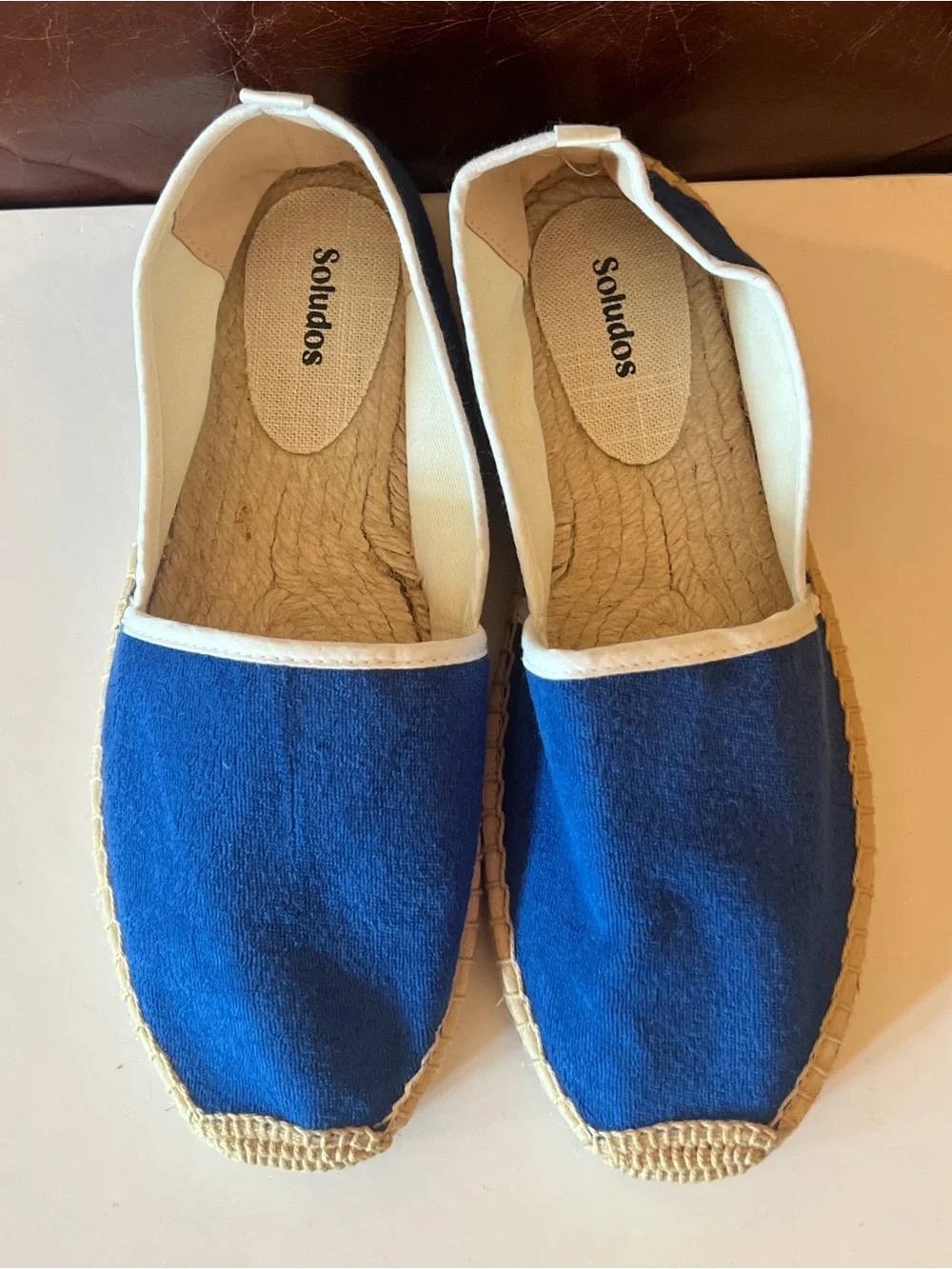 Soludos Women’s  Original French Blue White Terry Espadrille Shoes Sz 9 New